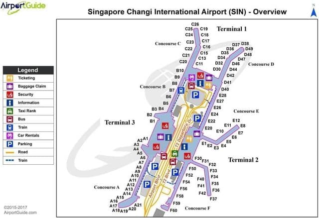 Singapore airport terminal map