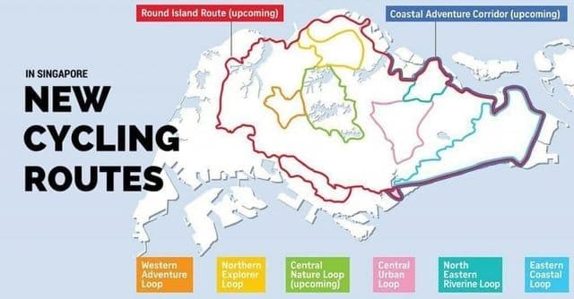 Singapore bike lane map
