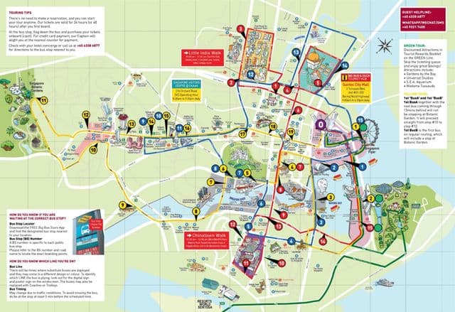 Singapore map Big Bus