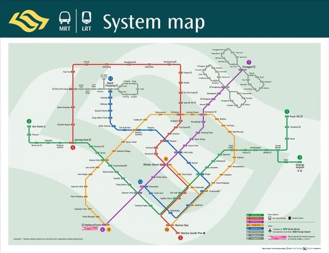 Singapore metro stations map