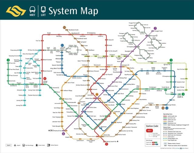Singapore subway station map