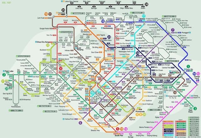 Singapore railway stations map