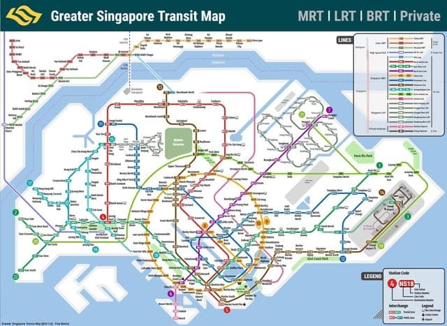 Singapore transportation map